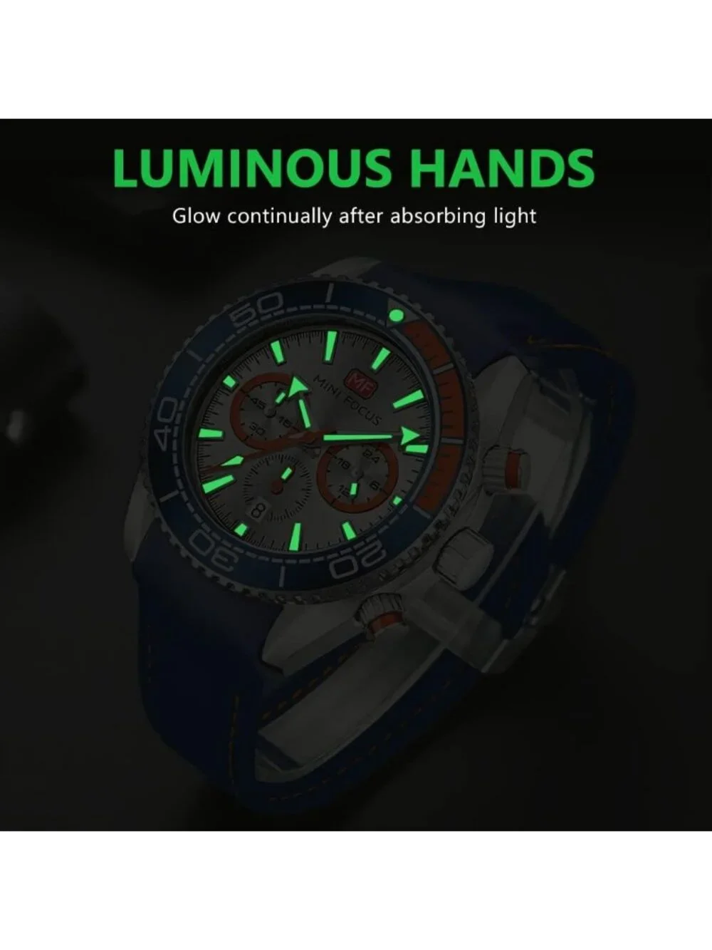 Men's Blue And Silver Analog Waterproof Chronograph Classic Stylish Casual Watch